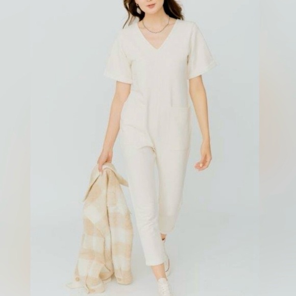 Smash + Tess Pants - Smash + Tess Aria Romper - Winter Cream, 2XS